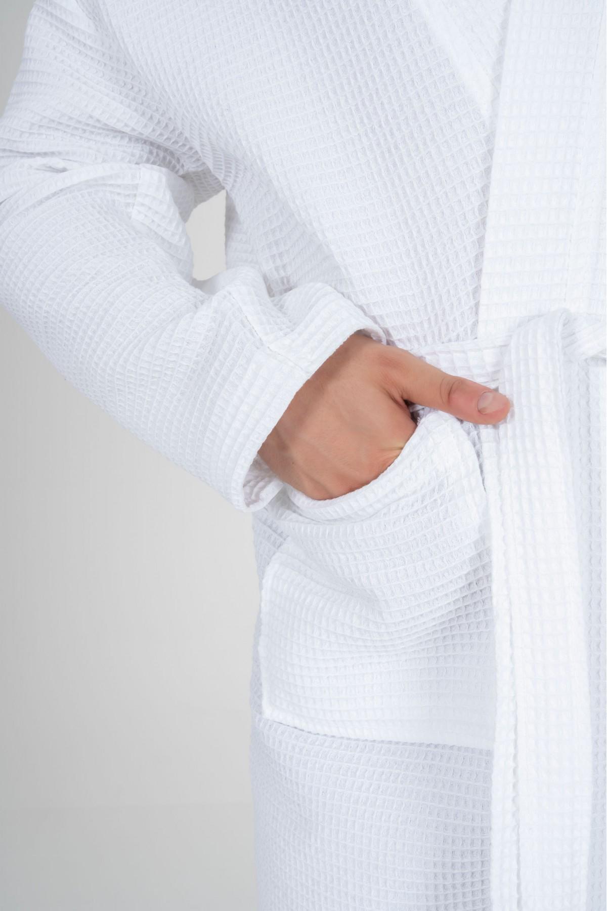 Халат чоловічий Bysungur вафельний M Білий (29106339) - фото 4 Халат чоловічий Bysungur вафельний M Білий (29106339) - фото 4