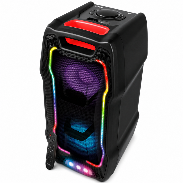 Акустическая система портативная SVEN PS-730 100 Вт Bluetooth RGB-подсветка караоке Black (PS-730)