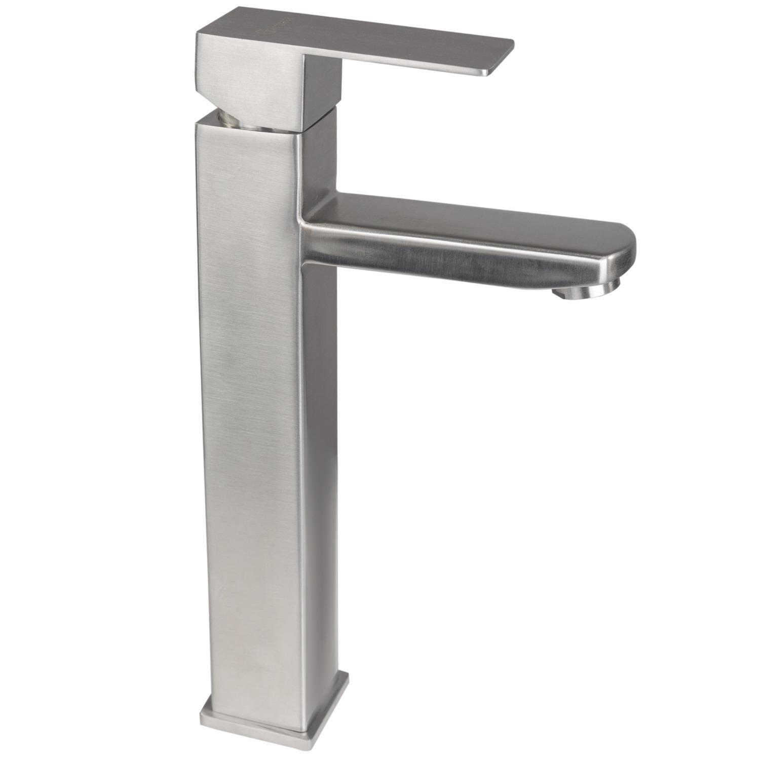 Смеситель для умывальника Platinum Germece 8524 PLS-A20221 высокий однорычажный Сатин (151385)