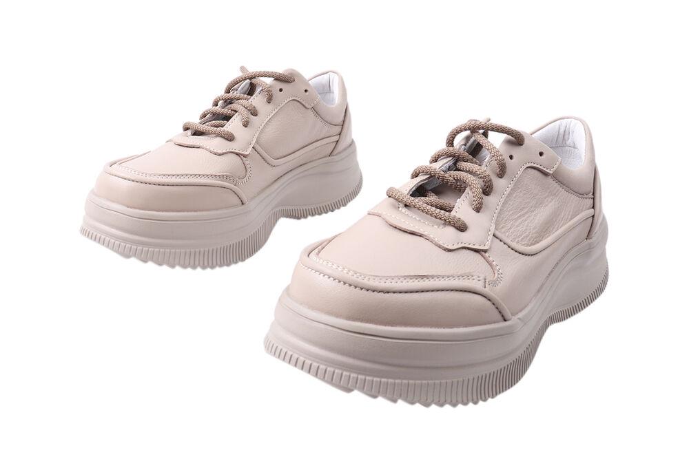 Кросівки жіночі Masheros зі шкіри на низькому ходу на шнурівці р. 36 Капучіно (21-21DTC) - фото 6 Кросівки жіночі Masheros зі шкіри на низькому ходу на шнурівці р. 36 Капучіно (21-21DTC) - фото 6