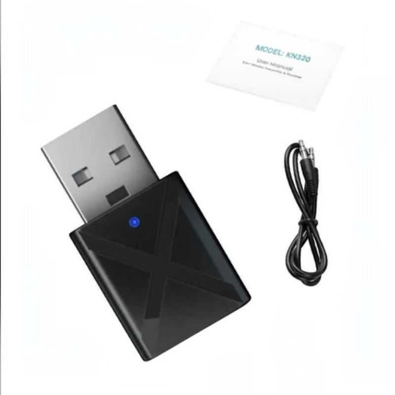 Адаптер аудіо Bluetooth DNL KN320 2в1 Bluetooth 5.0 AUX 3,5 мм Чорний (DNL24)