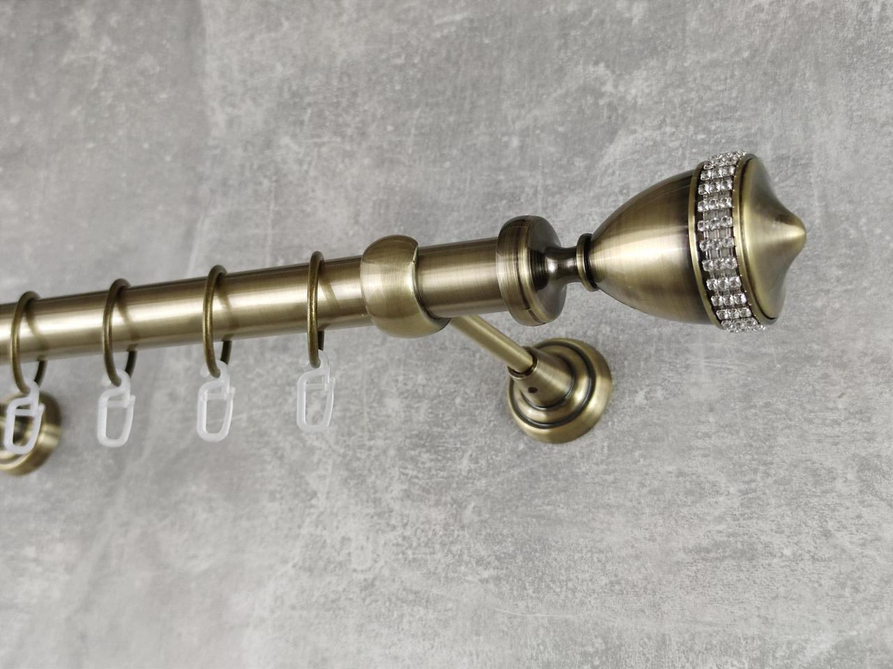 Карниз MStyle металлический для штор однорядный Етерния 25 мм гладкий 240 см Антик (5011148)