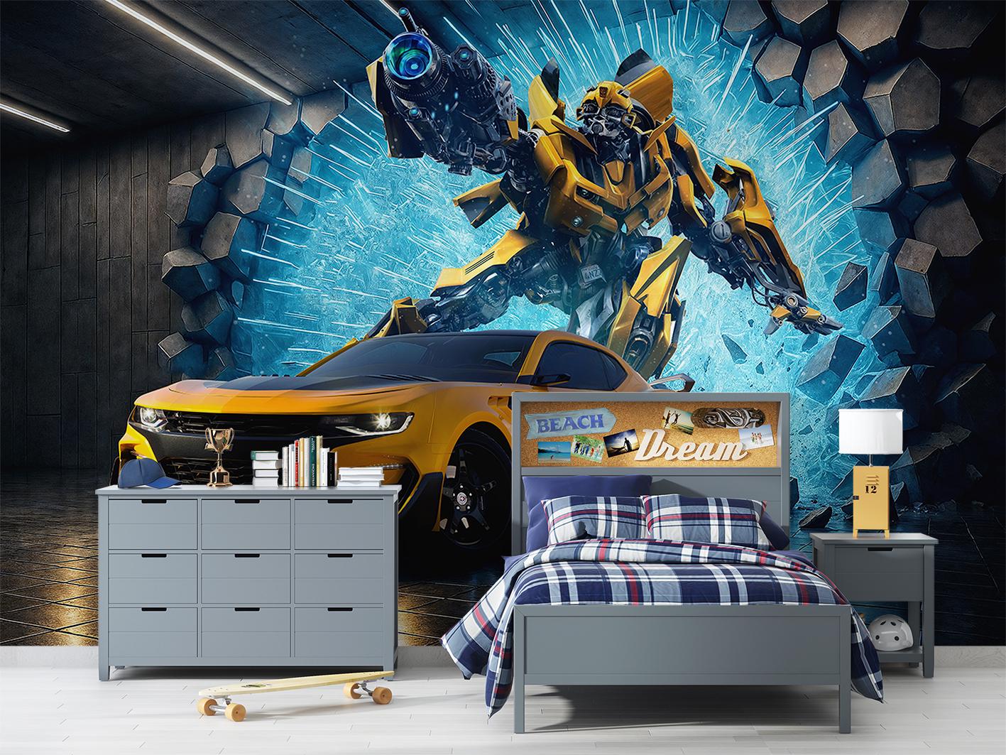 Фотошпалери флізелінові Upstream по мотивам трансформерів Бамблбі 180х120 см (S5KID-089/2) - фото 6