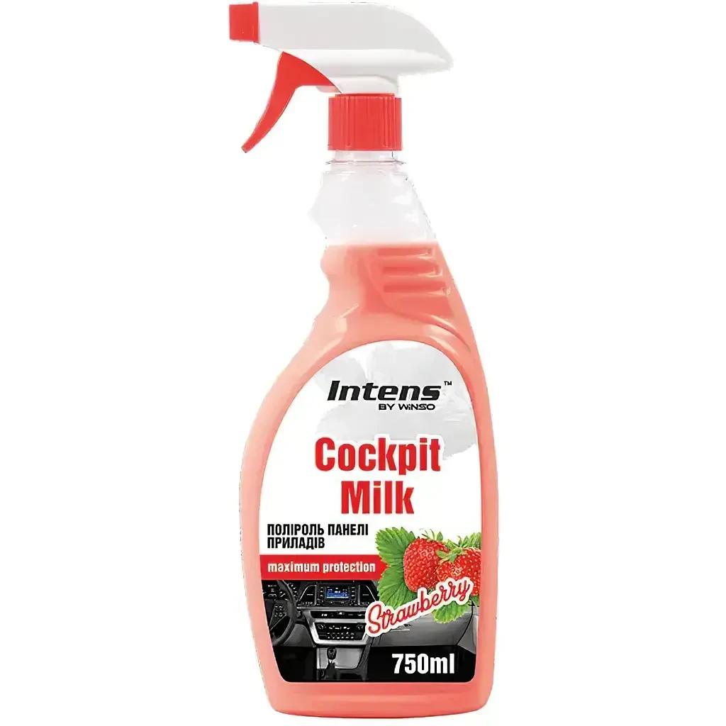 Поліроль-молочко WINSO Cockpit Milk Полуниця для панелі приладів 750 мл