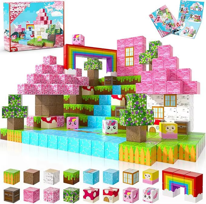 Конструктор магнитный Minecraft Радуга 100 шт. (Mk001062)
