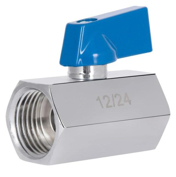 Кран шаровой мини Thermo Alliance Standart 1/2" ВВ прямой хром полубабочка (SD187W15)