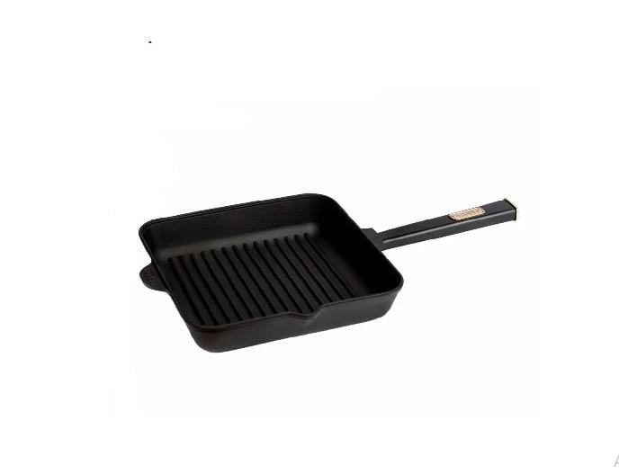 Сковорода-гриль чугунная Brizoll Optima-Black квадратная с ручкой 260х260х57,5 мм (AN0137649)
