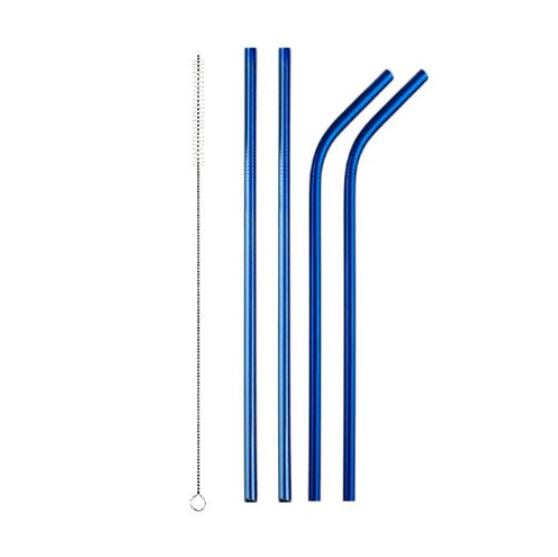Соломинки еко для напоїв нержавіюча сталь у чохлі 4 шт. Blue (510142) Соломинки еко для напоїв нержавіюча сталь у чохлі 4 шт. Blue (510142)