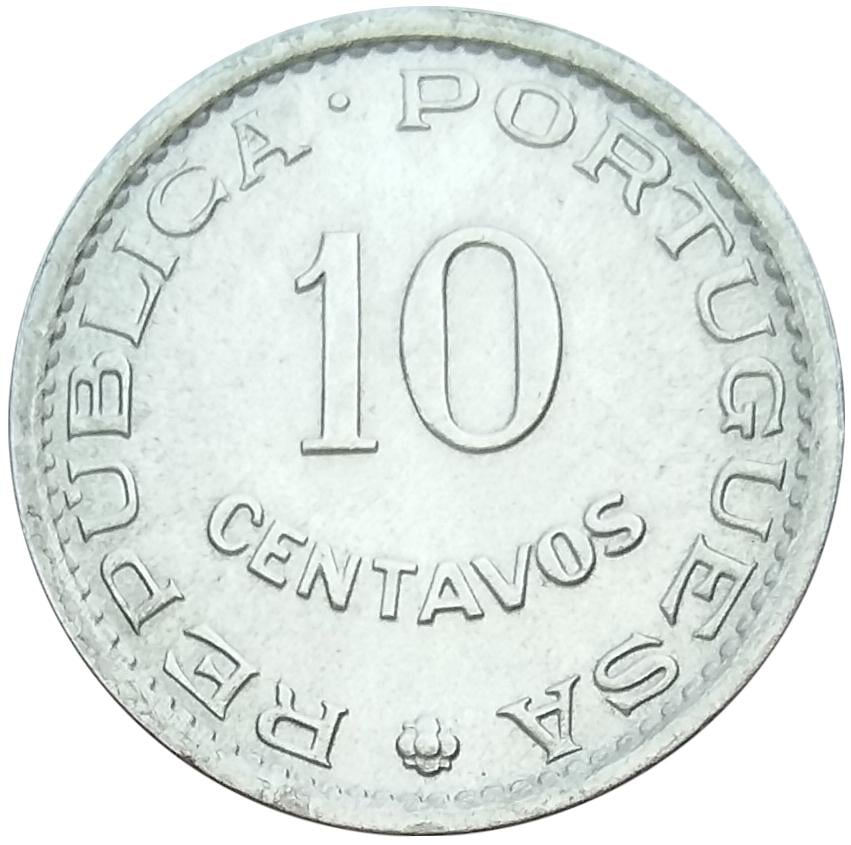 Коллекционная монета Сан-Томе и Принсипи 10 сентаво 1971 UNC (KM#15a)