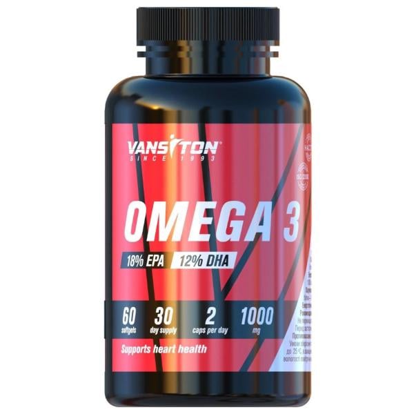 Жирные кислоты для спорта Vansiton Omega 3 60 капс. (23469130)