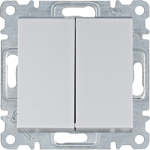 Выключатель 2-клавишный универсальный Hager Lumina WL0052 IP20 10A Белый (31152977) Выключатель 2-клавишный универсальный Hager Lumina WL0052 IP20 10A Белый (31152977)