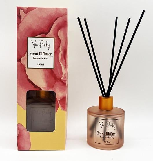 Ароматический диффузор с тростниковыми палочками VIA PINKY DIFFUSER ROMANTIC CITY 100 мл (VP2023004) Ароматический диффузор с тростниковыми палочками VIA PINKY DIFFUSER ROMANTIC CITY 100 мл (VP2023004)