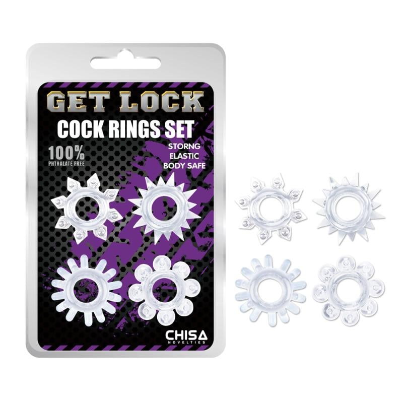 Набор эрекционных колец разной формы Cock Rings Set Прозрачный (1000059597)