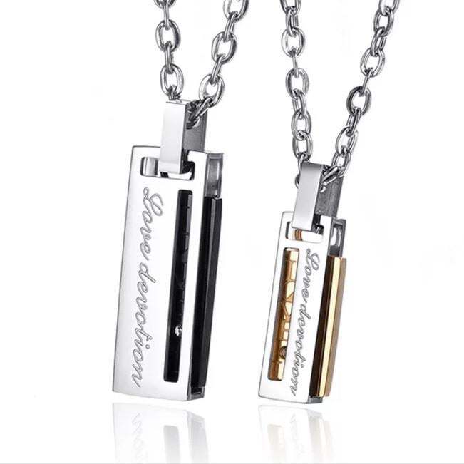 Кулони парні на ланцюжках зливки кохання ювелірна сталь Сріблястий (1461458996)