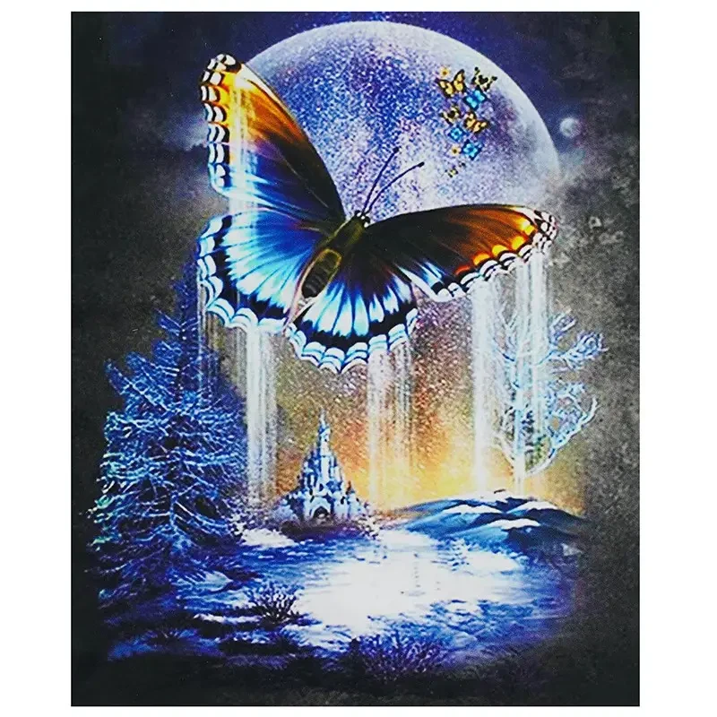 Алмазна мозаїка Нічний метелик 30х40 см на полотні з підрамником (GB78711)