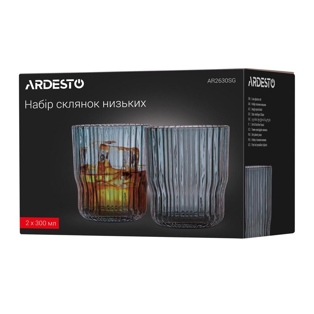 Набор стаканов низких Ardesto AR2630SG Graphite 300 мл 2 шт. Серый (123498) - фото 2