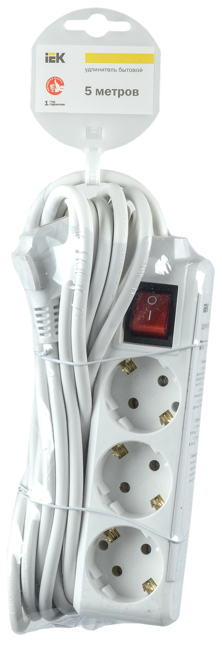 Удлинитель с выключателем УЕК 5 м 3 гнезда 2Р+PЕ IP20 (WYP10-16-03-05-ZK-N) - фото 2 Удлинитель с выключателем УЕК 5 м 3 гнезда 2Р+PЕ IP20 (WYP10-16-03-05-ZK-N) - фото 2