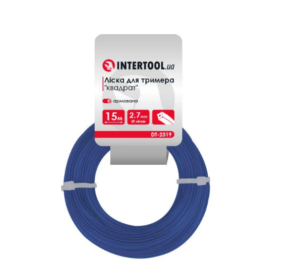 Волосінь Intertool для тримера квадрат армована 2,7 мм х 15 м (DT-2319)