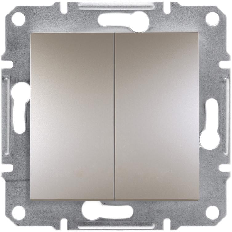 Выключатель двухклавишный Schneider Electric Asfora Бронзовый (27548723)