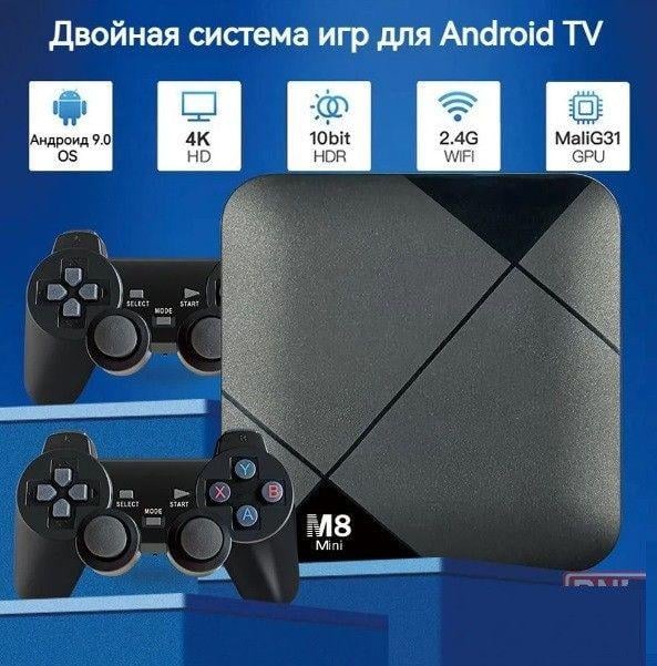 Ігрова приставка Smart Box Gamepad M8 Mini 64GB з бездротовими джойстиками (GB-64) - фото 2