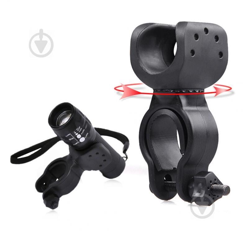 Держатель фонарика Kono крепление на руль велосипеда Черный (324632245)