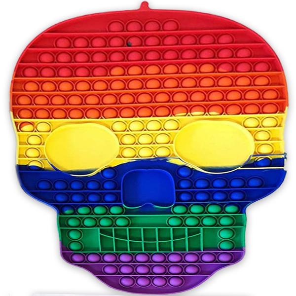Игрушка антистресс Pop It большой череп 40 см Радужный (35293174) Игрушка антистресс Pop It большой череп 40 см Радужный (35293174)