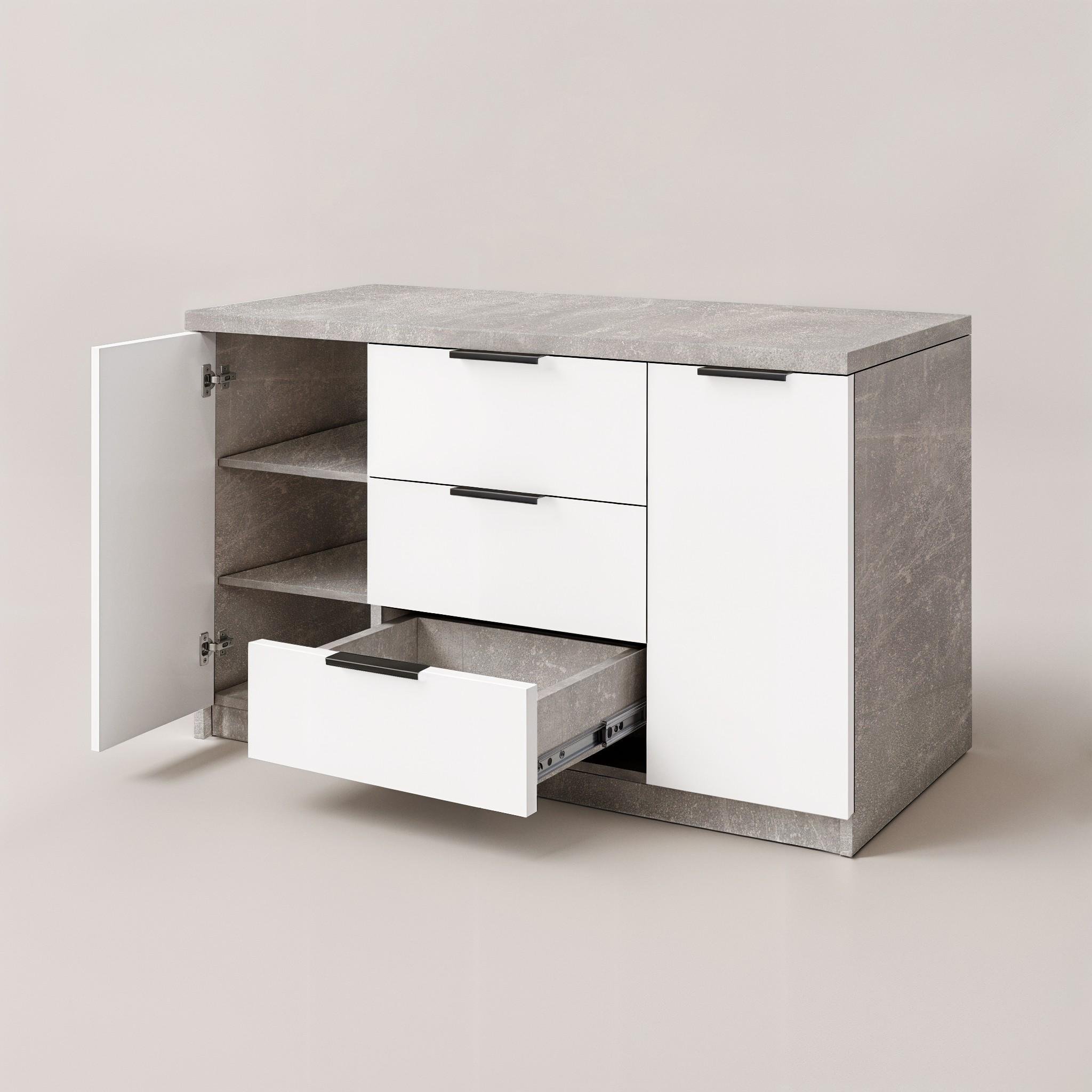 Комод Komfort 1300х450х850 мм Бетон/Белый - фото 3