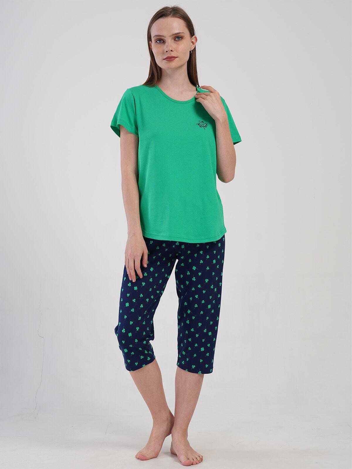 Костюм хлопковый из футболки и капри Зеленый (Vien-4081590245/3) - фото 8 Костюм хлопковый из футболки и капри Зеленый (Vien-4081590245/3) - фото 8