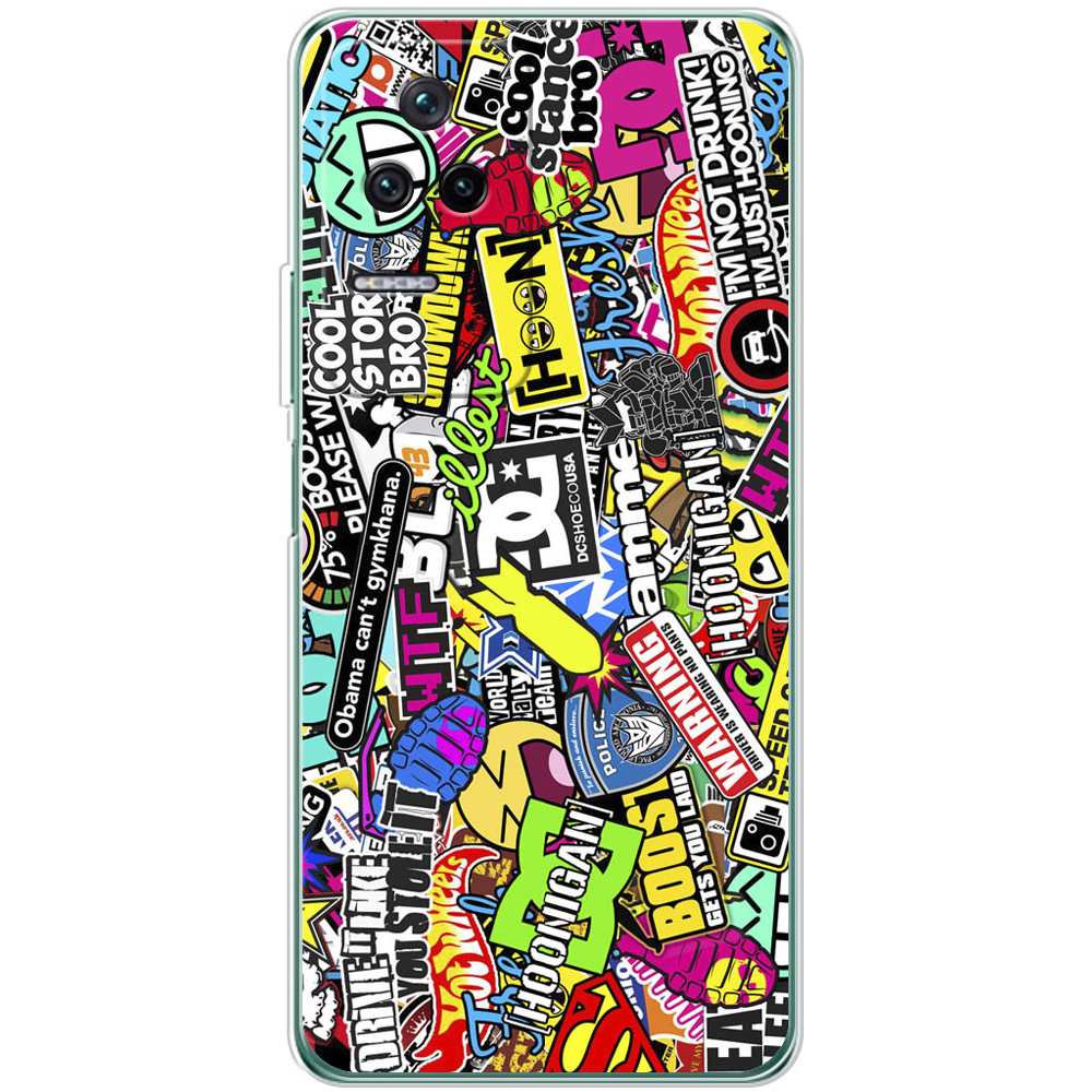 Чехол BoxFace Xiaomi Poco F4 Multicolored Inscriptions Прозрачный силикон (44474-up880-44474)