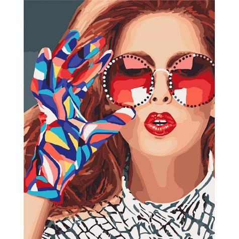 Набор для росписи по номерам Идейка Люди Модница 40х50 см (КНО4577-mt)