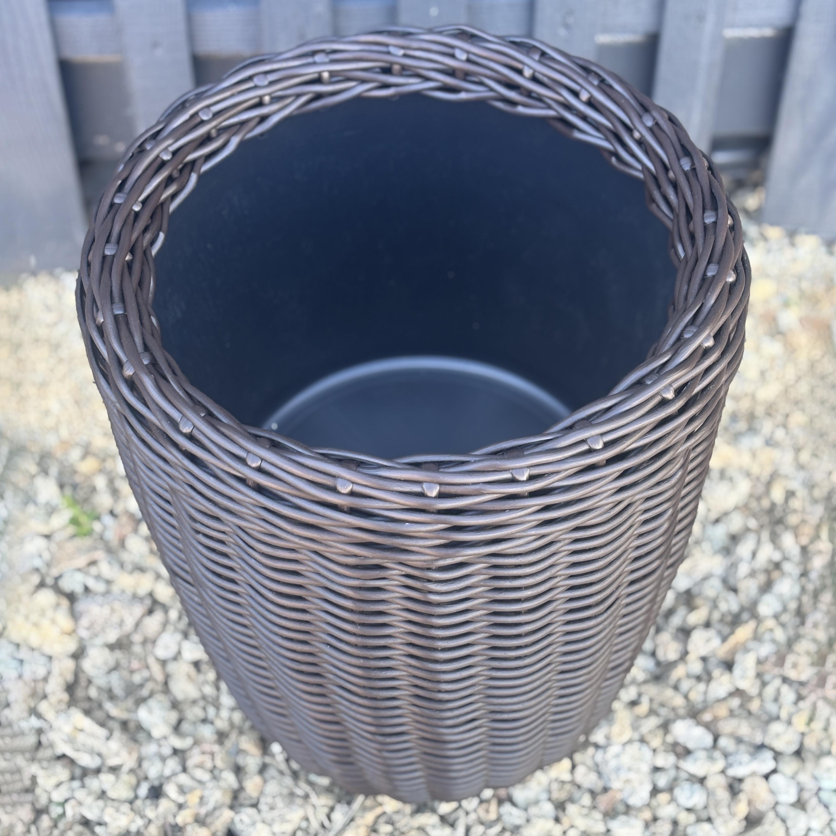 Кашпо высокое для цветов и растений из искусственного ротанга/ручной работы 16 л Венге - фото 4 Кашпо высокое для цветов и растений из искусственного ротанга/ручной работы 16 л Венге - фото 4