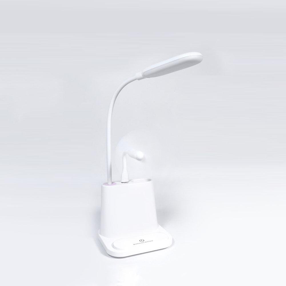 Настільна лампа Multifunctional Desk Lamp з вентилятором і тримачем для телефону Білий - фото 3