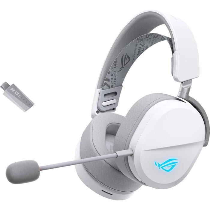 Навушники бездротові Asus ROG Pelta RGB Bluetooth та USB-ресивер White (90YH0410-BHUA10)