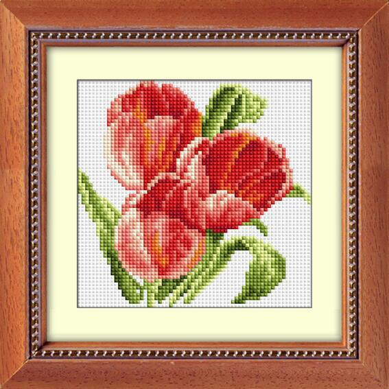 Алмазная мозаика Dream Art Три тюльпана 15x15 см (DA.30007)