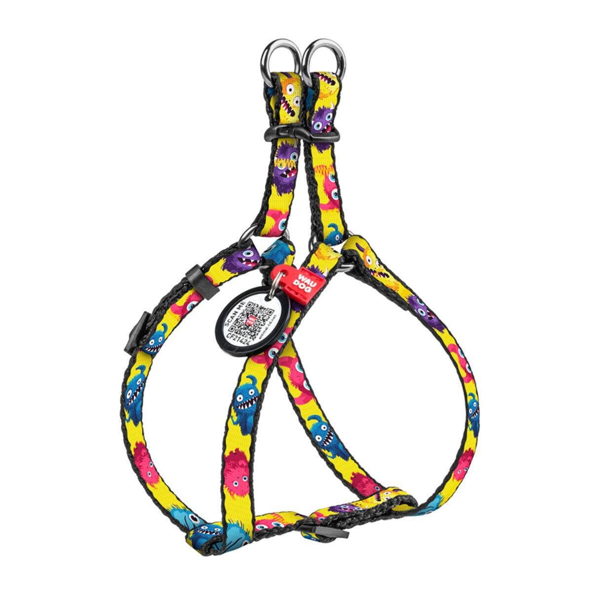 Шлея для котів/дрібних порід собак Waudog Nylon Мохнаті монстри з QR паспортом/пластиковим фастексом XS 10 мм х 28-40 см (319-4050 Col) Шлея для котів/дрібних порід собак Waudog Nylon Мохнаті монстри з QR паспортом/пластиковим фастексом XS 10 мм х 28-40 см (319-4050 Col)