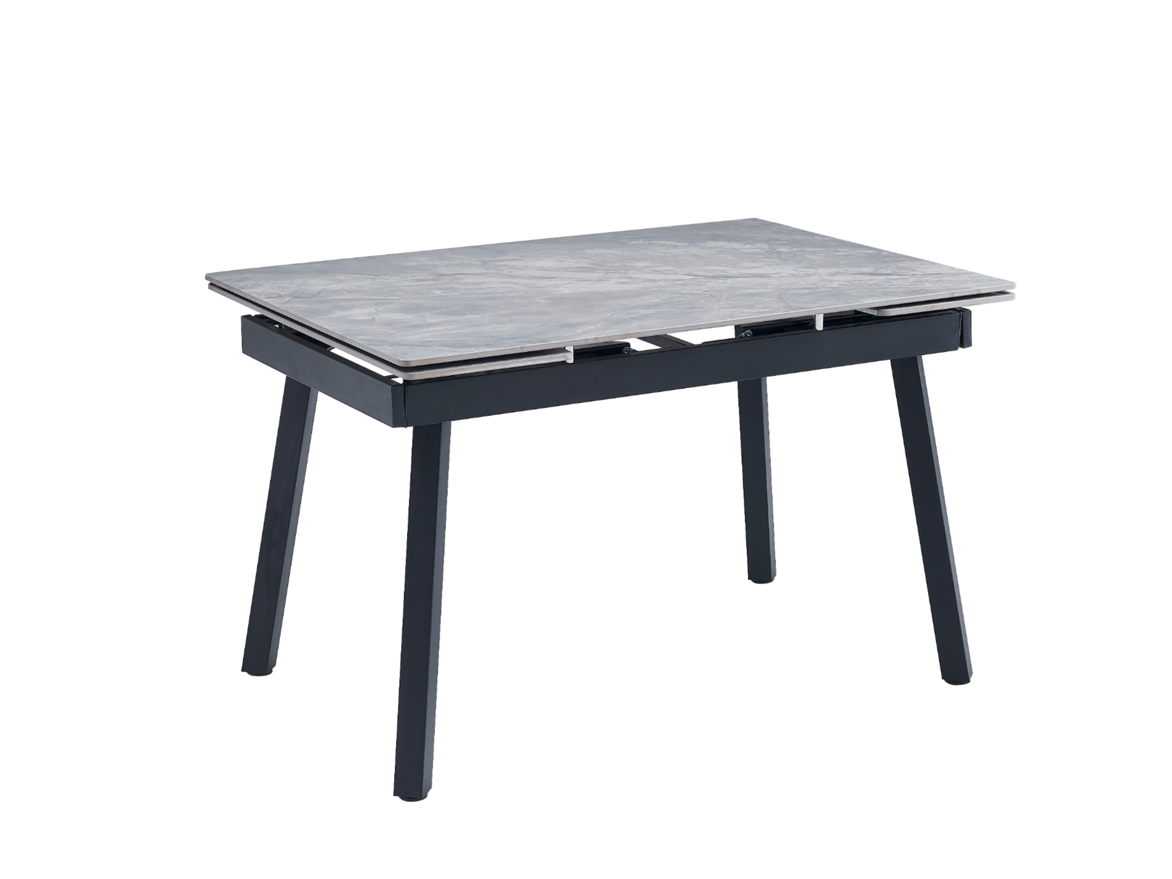 Стіл обідній розсувний Vetro Mebel 1200-1800x850x760 мм Ребекка грей/Чорний (TМ-88-1)