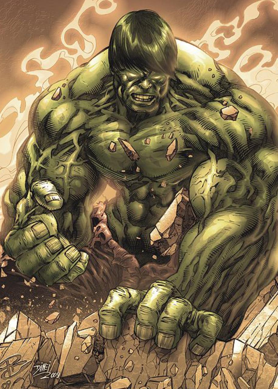 Картина постер Gee! Hulk Халк старая рисовка 40х60 см HK.09.024