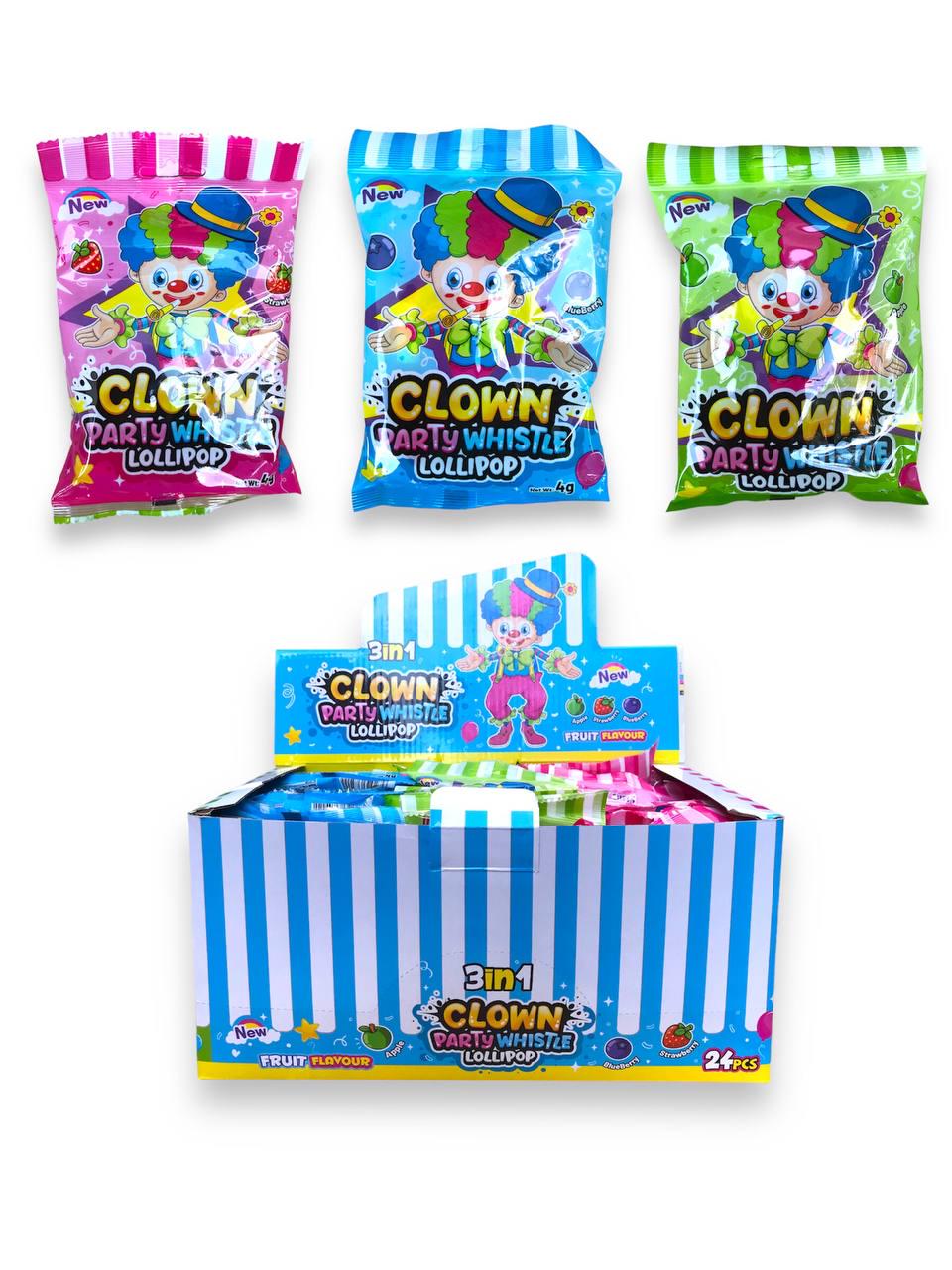 Леденец на палочке Clown 3в1 24 шт. (00000006278)