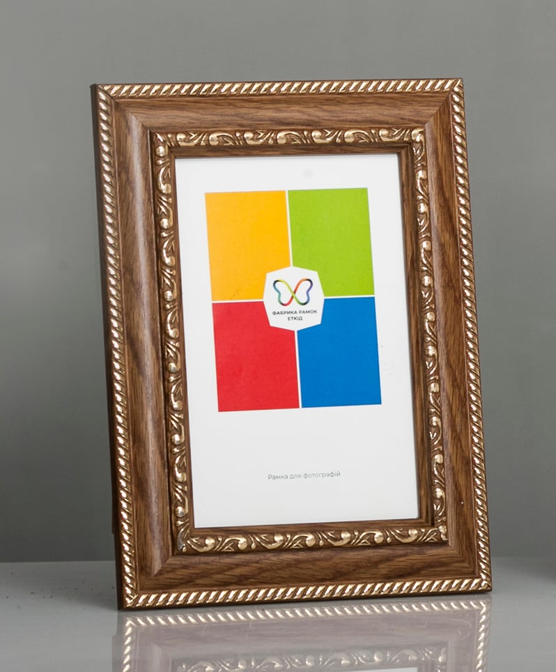 Фоторамка пластиковая 13х18 со стеклом Светло-коричневое дерево (Багет 2915-203)