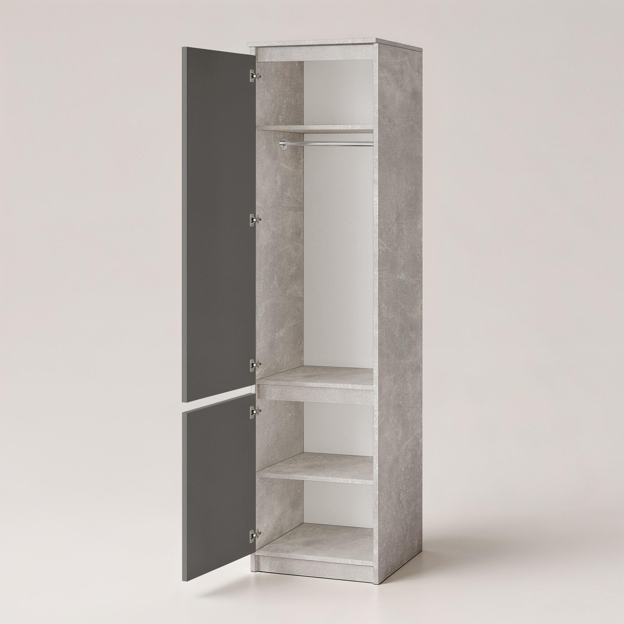 Шкаф-пенал со штангой T-218 500х498х2117 мм Бетон/Антрацит - фото 2