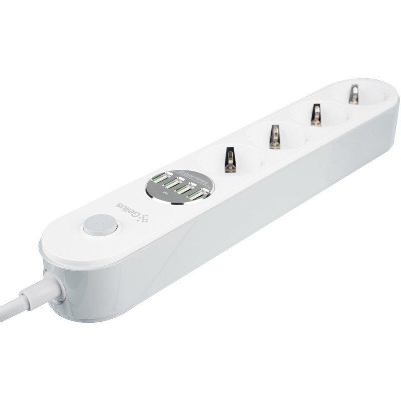 Фильтр сетевой Gelius G-Power GP-PS-001 4-220V/4 USB порта 3,4A 2 м White (58011) - фото 9 Фильтр сетевой Gelius G-Power GP-PS-001 4-220V/4 USB порта 3,4A 2 м White (58011) - фото 9
