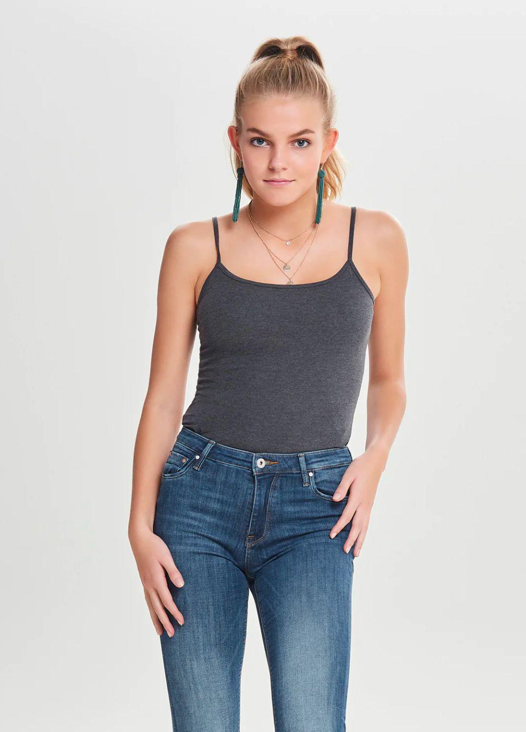 Майка женская на бретельках Only 11184 XS Серый (40)