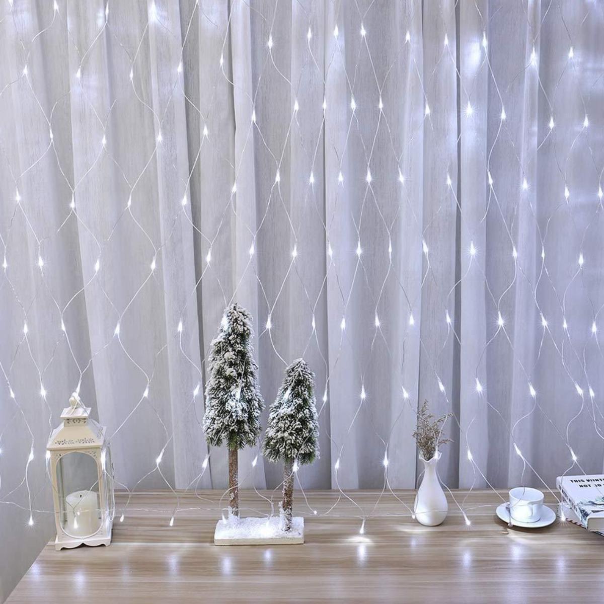 Гирлянда новогодняя на окно Ledlight Сетка 1,5х1,5 м Холодный белый
