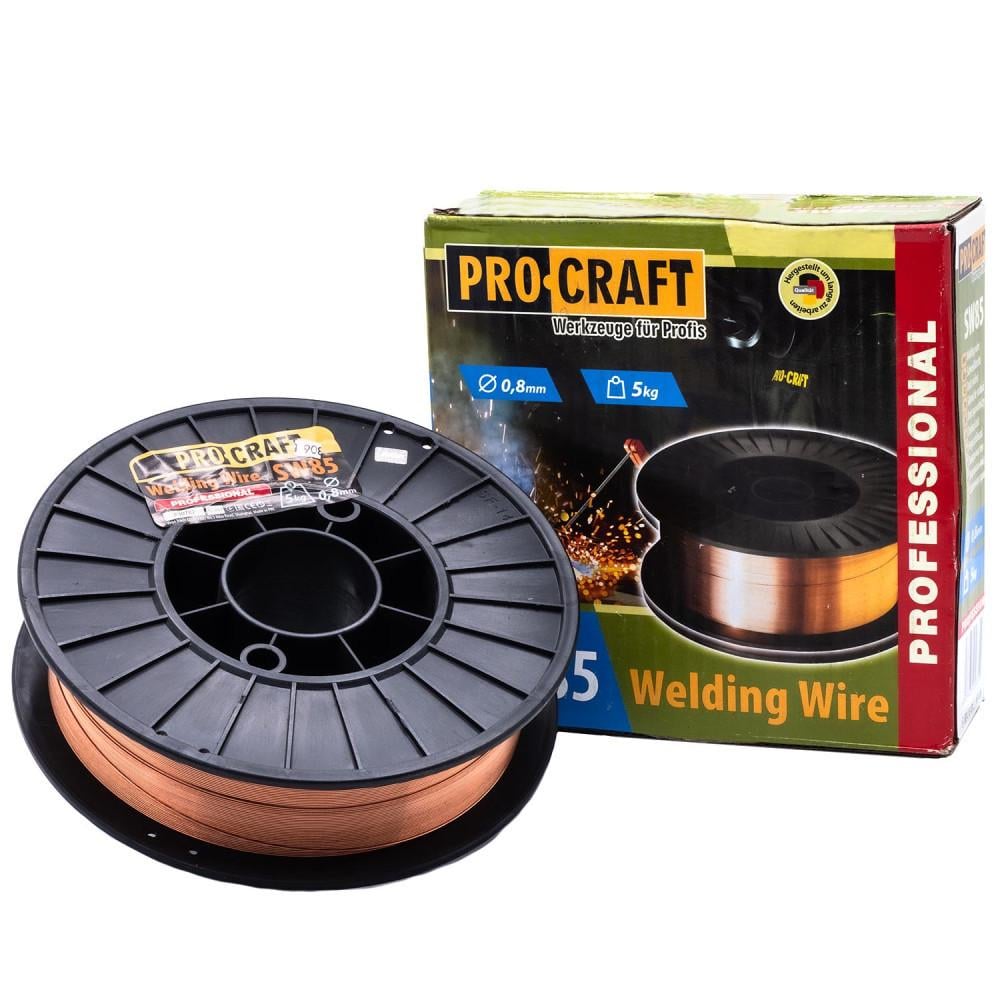 Проволока сварочная Procraft SW85 для полуавтомата MIG/MAG по стали 0,8 мм 5 кг
