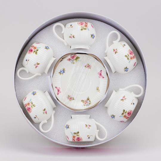 Набір чашок з блюдцями Квіти 250 мл на 6 персон (192961)