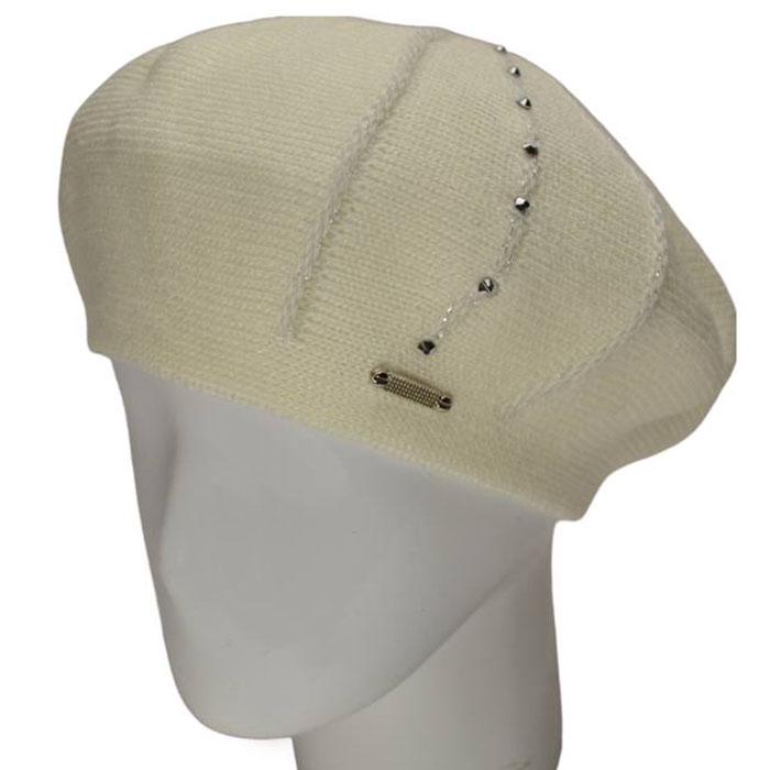 Берет женский Lirus Монако двойной шерстяной Молочный (87227)