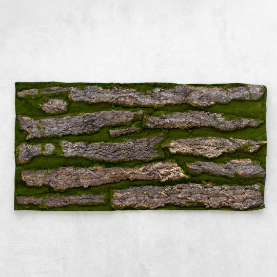 Декоративна панель зі штучного моху та кори 100х50 см (9224-016)