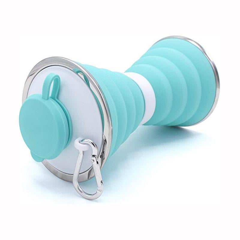 Бутылка сложная для туризма Folding Bottle 0,5l герметичная силиконовая Голубой (10610110)