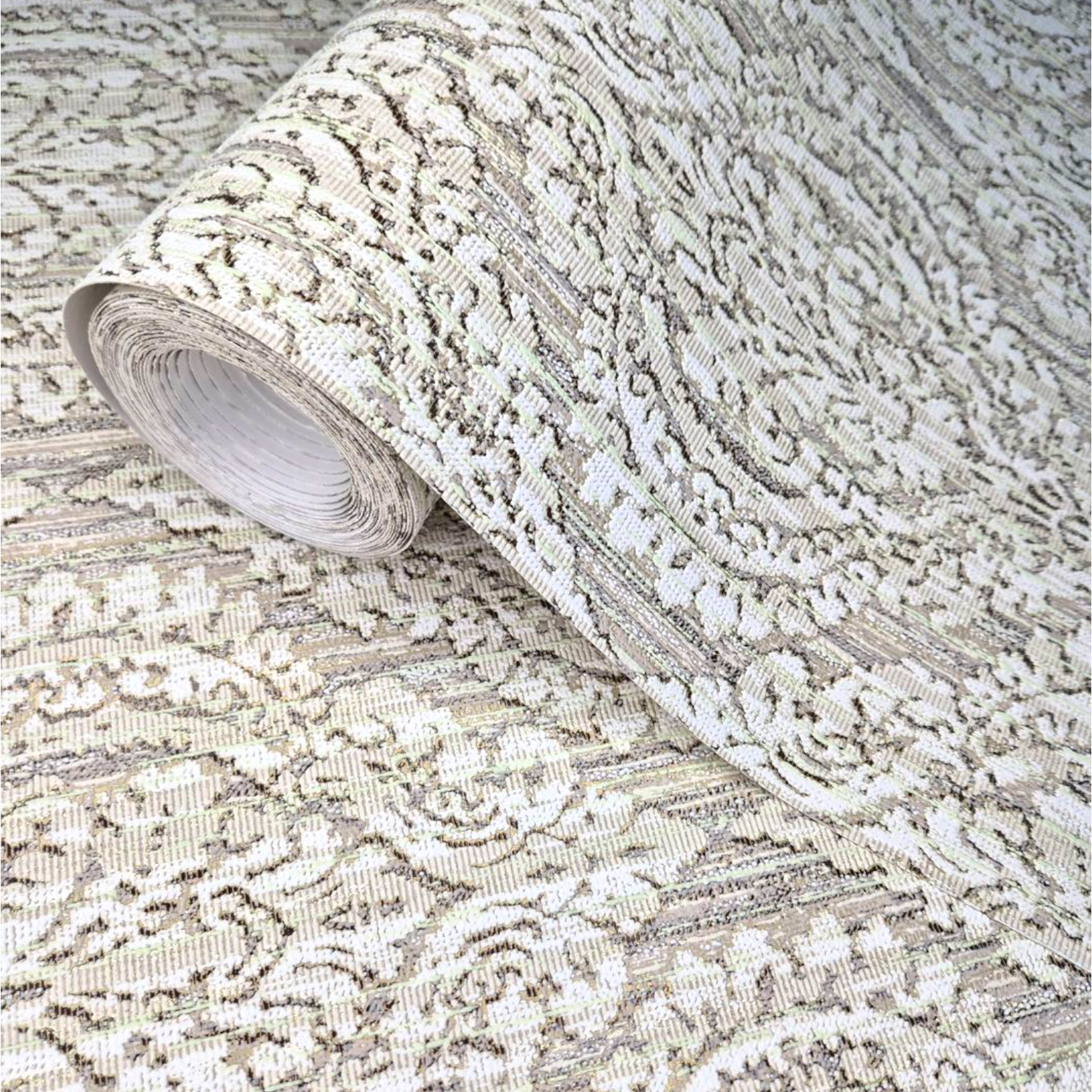 Обои виниловые Славянские обои 5527-05 в спальню/гостиную/коридор/зал/комнату 10,05x0,53 м Салатовый (2520661893)