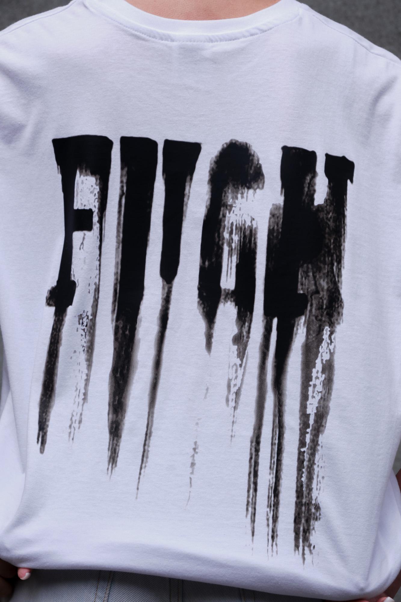 Футболка женская Without Fight с принтом оверсайз L/XL White (L8049281) - фото 2